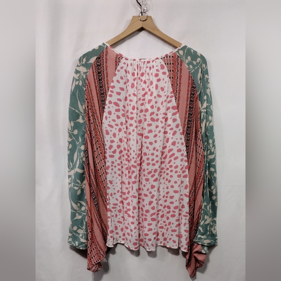 NWT Gigio by Umgee Animal Print Floral Tunic Women's M Multicolor Artsy Retro - Picture 8 of 12